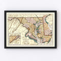 Vintage Map of Delaware 1904