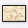 Vintage Map of Massachusetts 1796