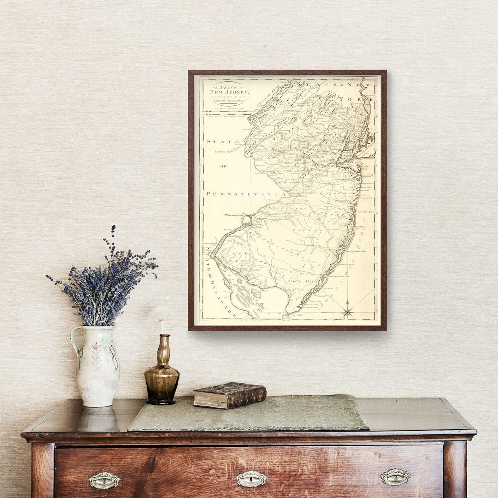 Vintage Map of New Jersey 1795