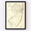 Vintage Map of New Jersey 1795