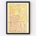 Vintage Map of Oklahoma 1895