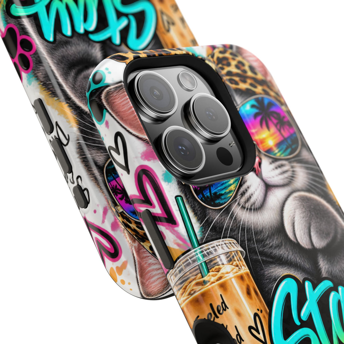 Phone Case — "Stay Pawsitive" Cat Impact-Resistant Case