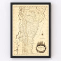 Vintage Map of Vermont 1795