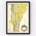 Vintage Map of Vermont 1814
