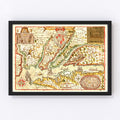 Vintage Map of Virginia 1637