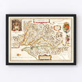 Vintage Map of Virginia 1644