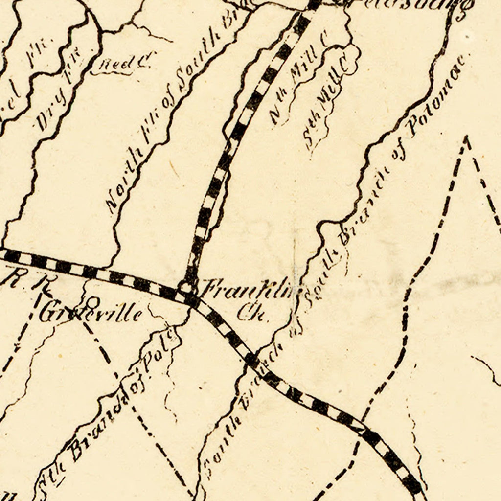Vintage Map of Virginia 1875