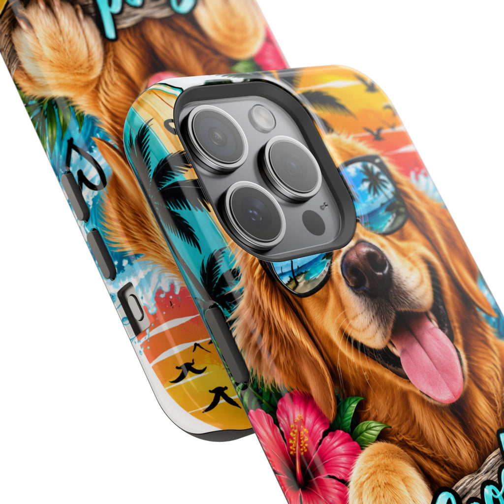 Phone Case — 'Good Vibes Only' Tropical Dog Impact-Resistant Case