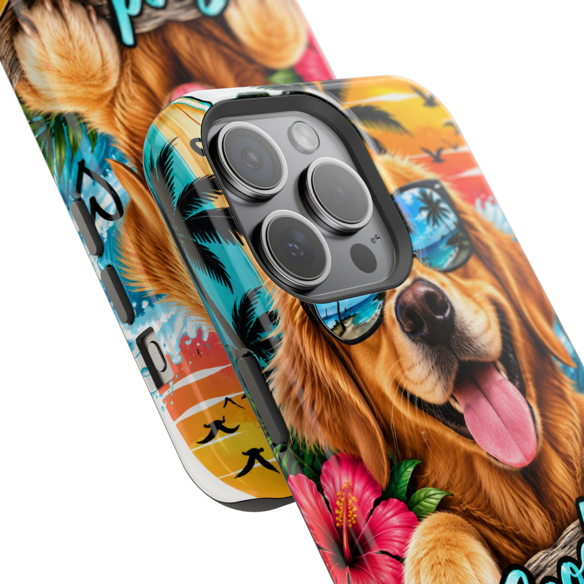 Phone Case — 'Good Vibes Only' Tropical Dog Impact-Resistant Case