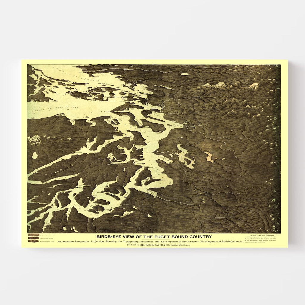 Vintage Map of Washington 1891