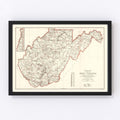 Vintage Map of West Virginia 1918