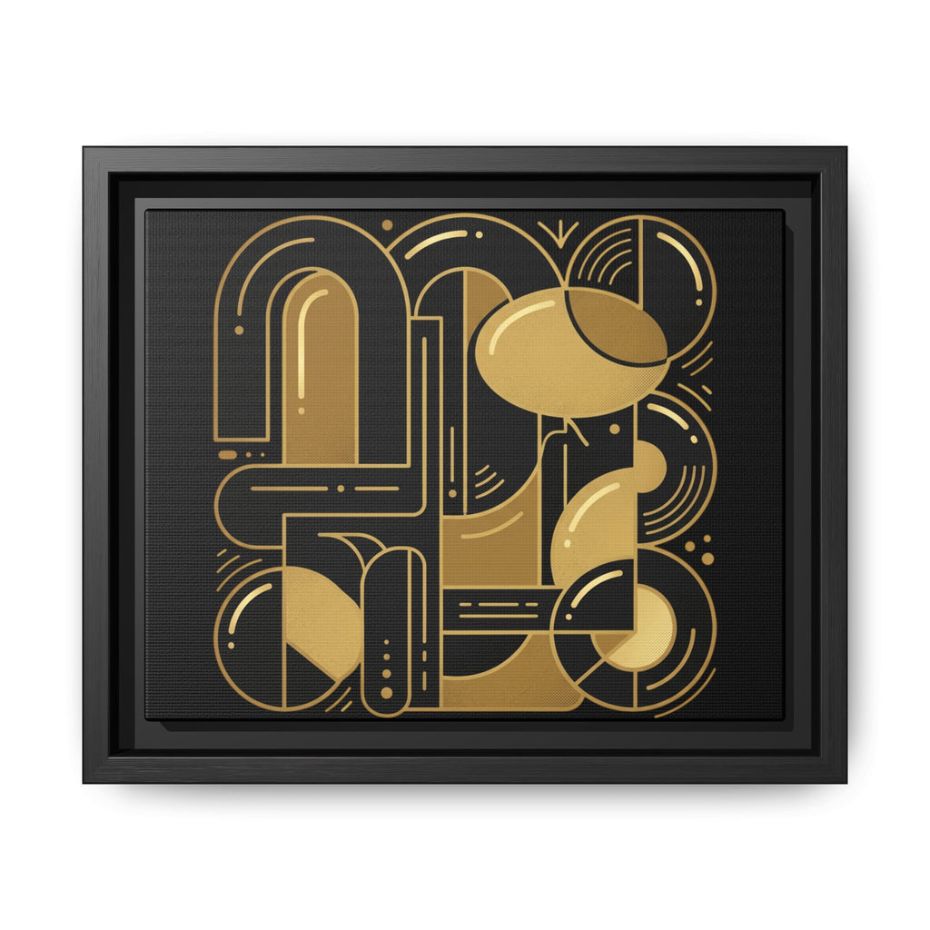 Gold Geometric Art Print — Framed Matte Canvas