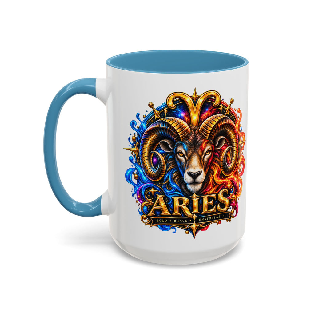 Aries Zodiac Coffee Mug — Colorful Ram Astrology Accent Mug (11/15oz)