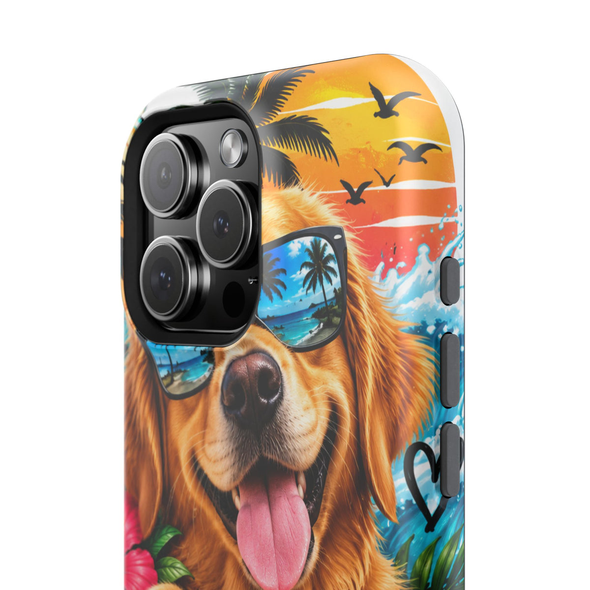 Phone Case — 'Good Vibes Only' Tropical Dog Impact-Resistant Case