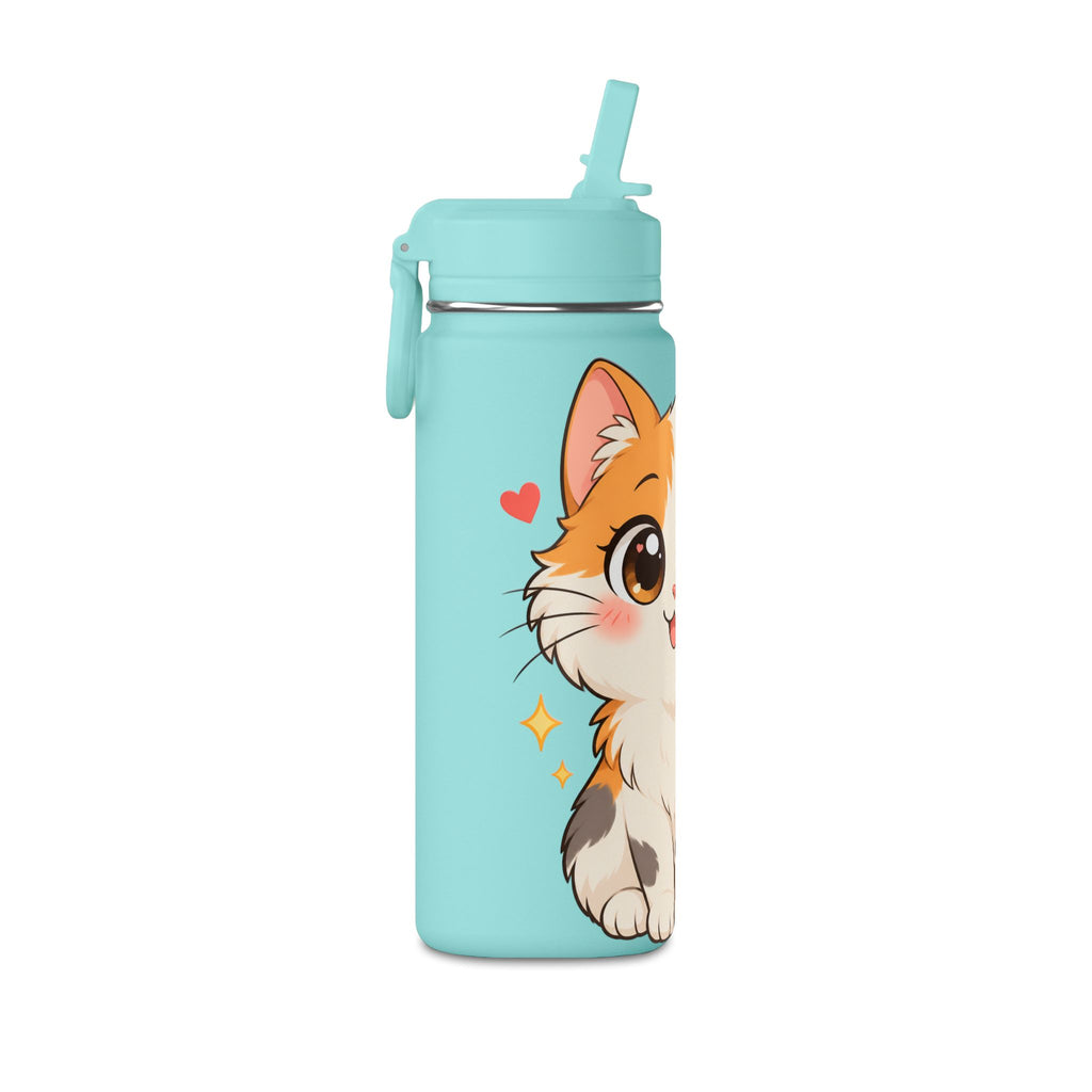 Cute Calico Cat Water Bottle, 20oz