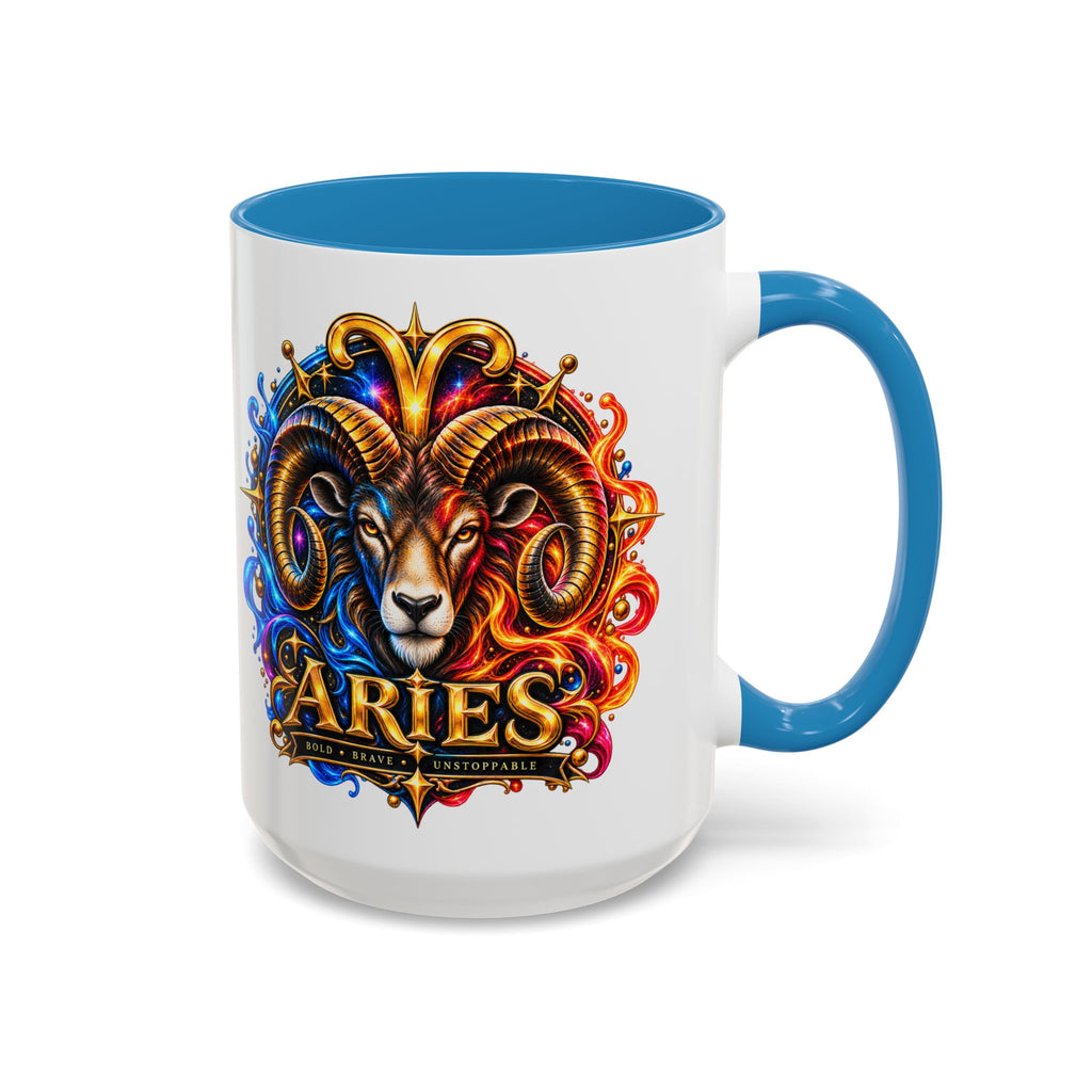 Aries Zodiac Coffee Mug — Colorful Ram Astrology Accent Mug (11/15oz)