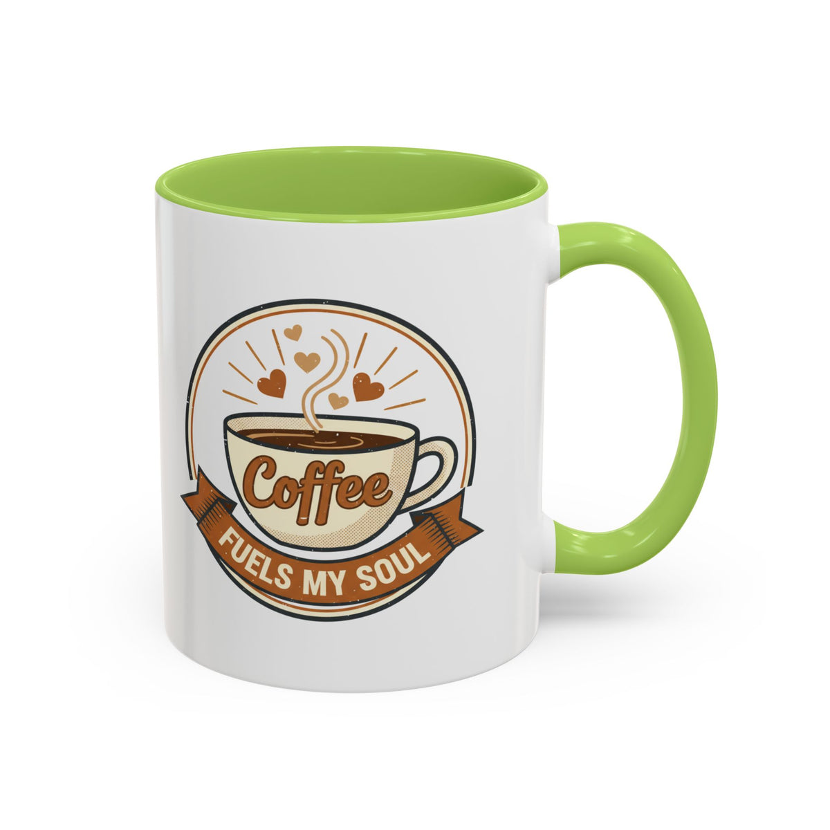 Coffee Mug - "Coffee Fuels My Soul" Accent Ceramic Mug (11/15oz)