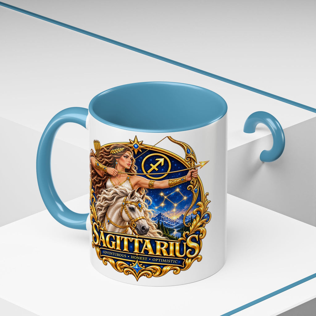 Sagittarius Accent Coffee Mug — Zodiac Archer Design (11/15oz)
