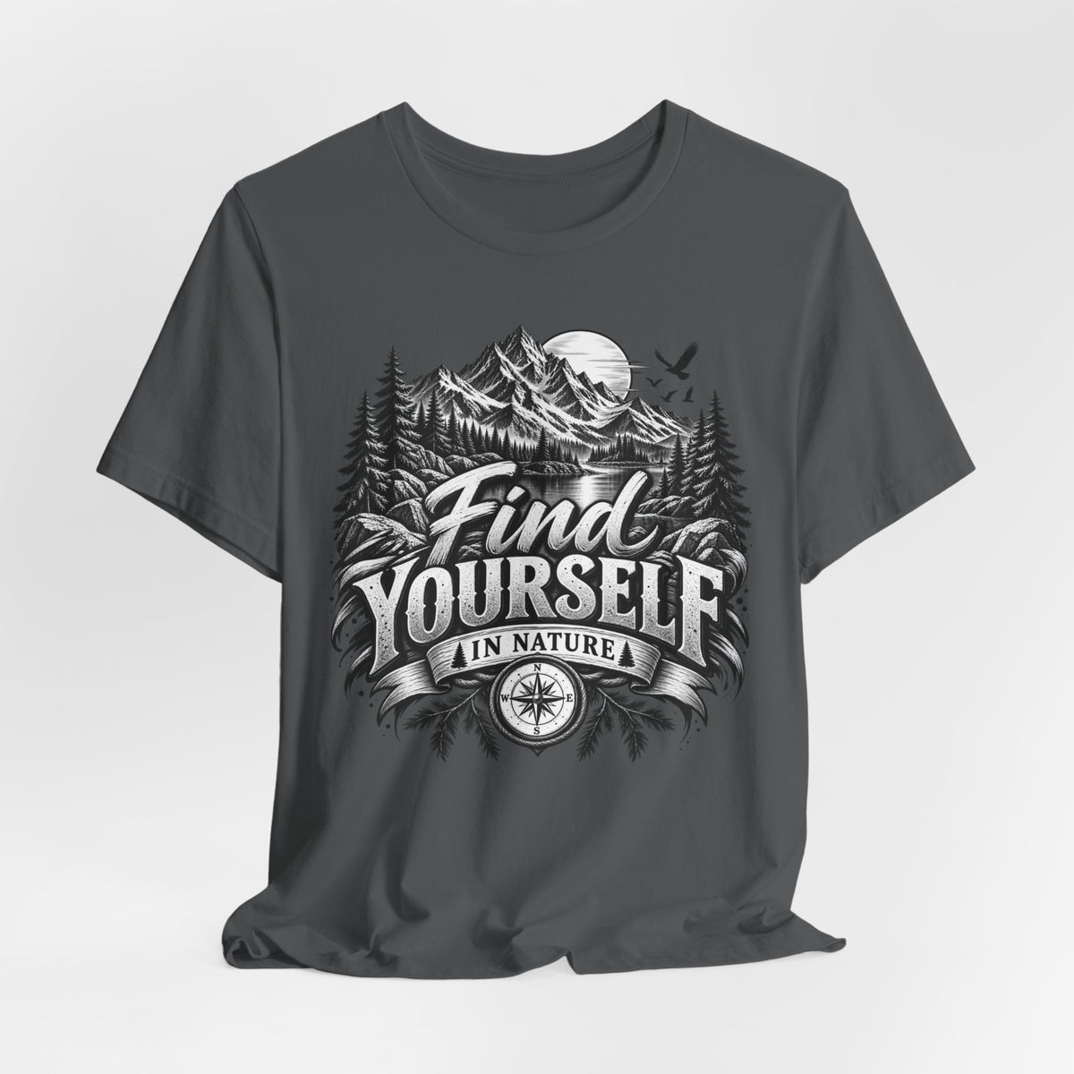 Find Yourself In Nature T-Shirt – Mountain Adventure Graphic Tee