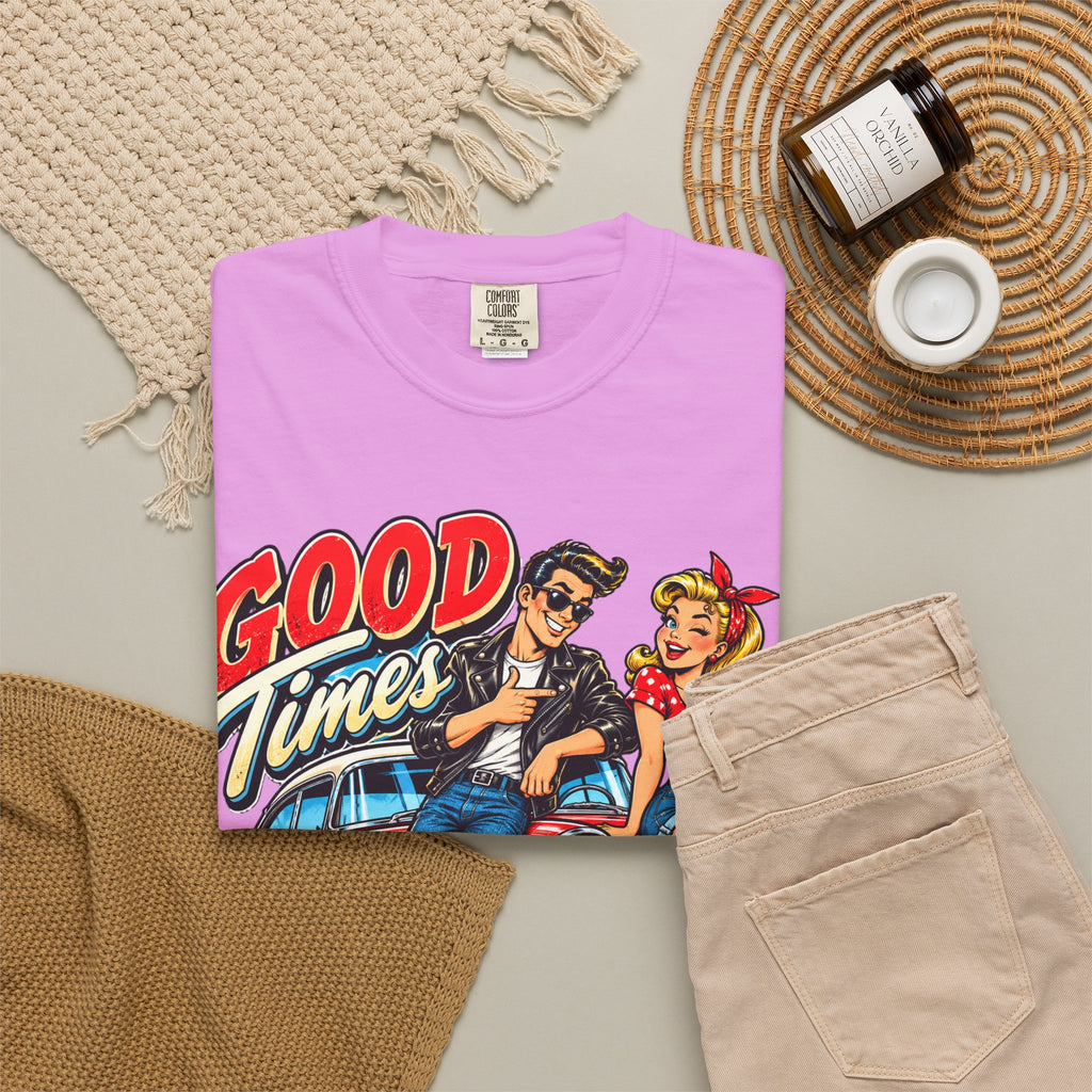 Good Times Retro Car Tee — Vintage 1950s Rockabilly Graphic T‑Shirt