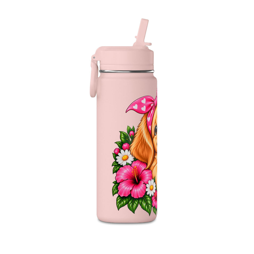 Puppy Floral 20oz Water Bottle
