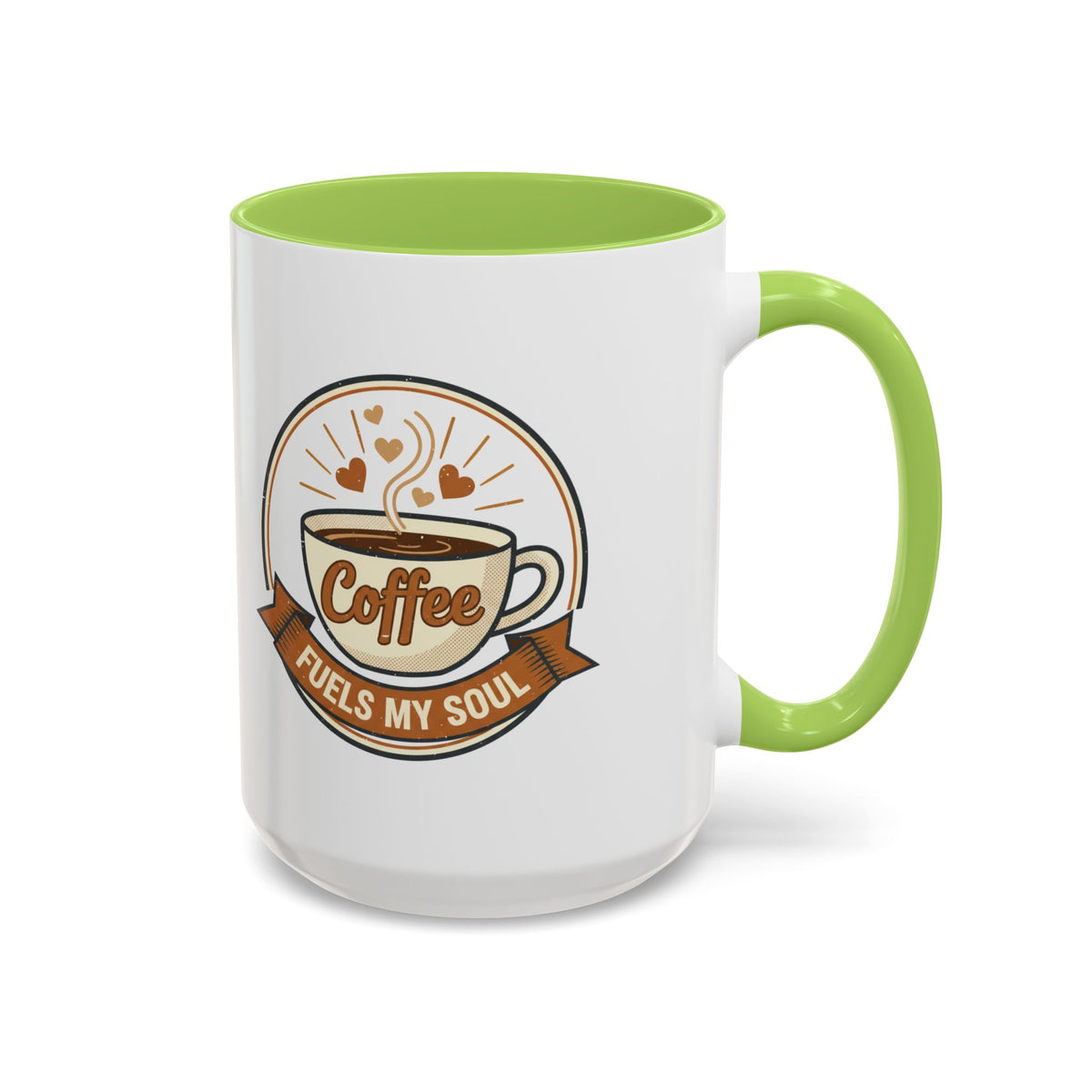 Coffee Mug - "Coffee Fuels My Soul" Accent Ceramic Mug (11/15oz)