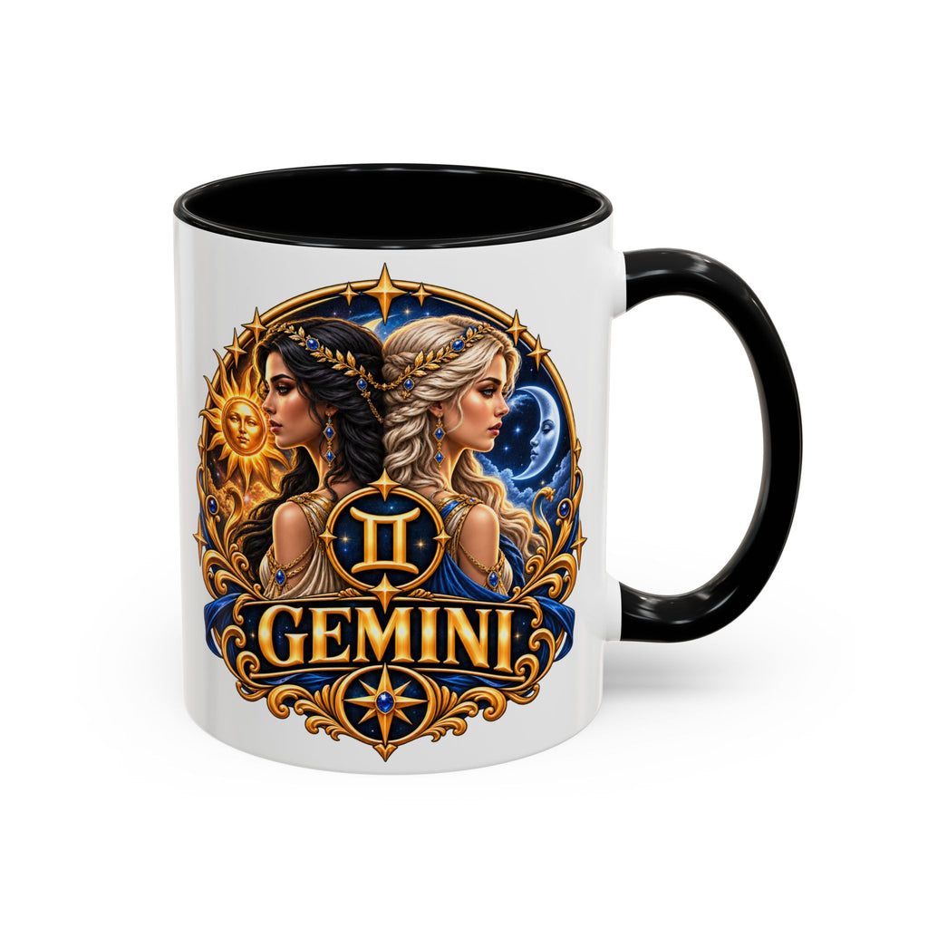 Gemini Zodiac Coffee Mug — Gemini Sign Astrology Accent Mug (11/15oz)