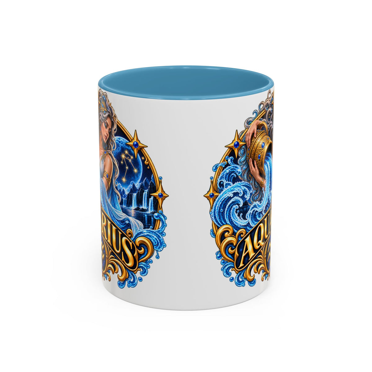 Aquarius Zodiac Coffee Mug — Illustrated Water Bearer Astrology Gift (11/15oz)