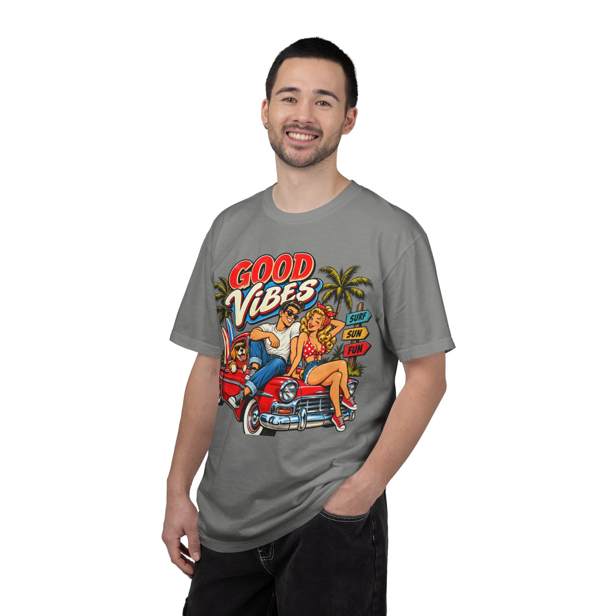 Good Vibes Retro Beach T-Shirt