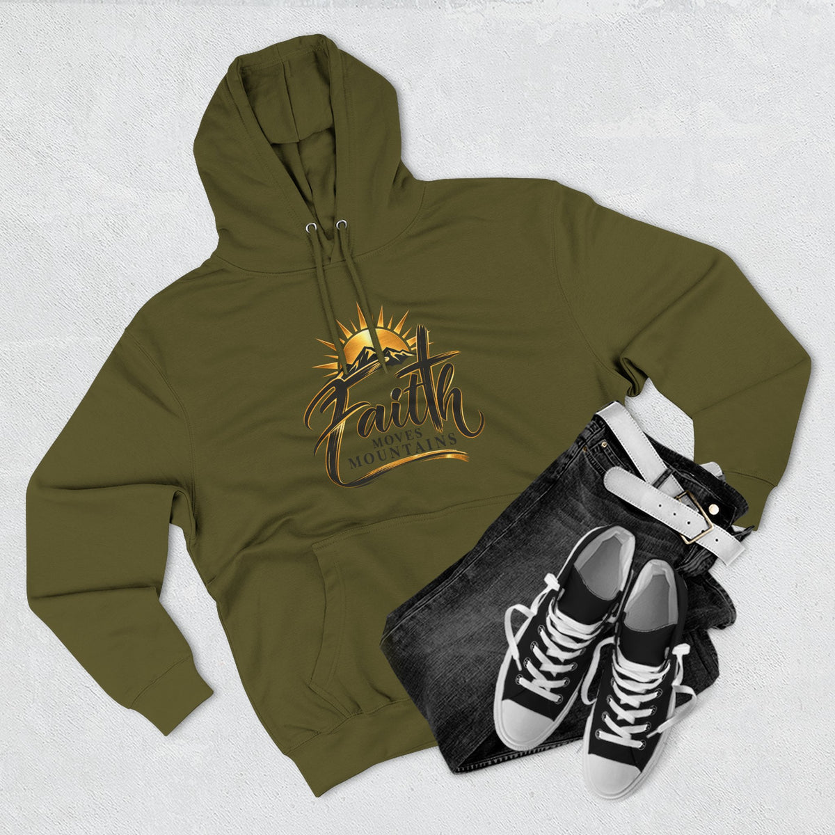 Faith Moves Mountains Hoodie — Inspirational Christian Pullover