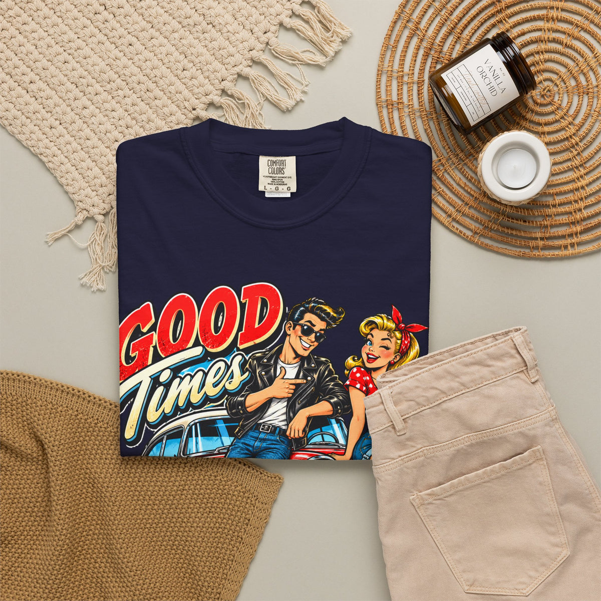 Good Times Retro Car Tee — Vintage 1950s Rockabilly Graphic T‑Shirt