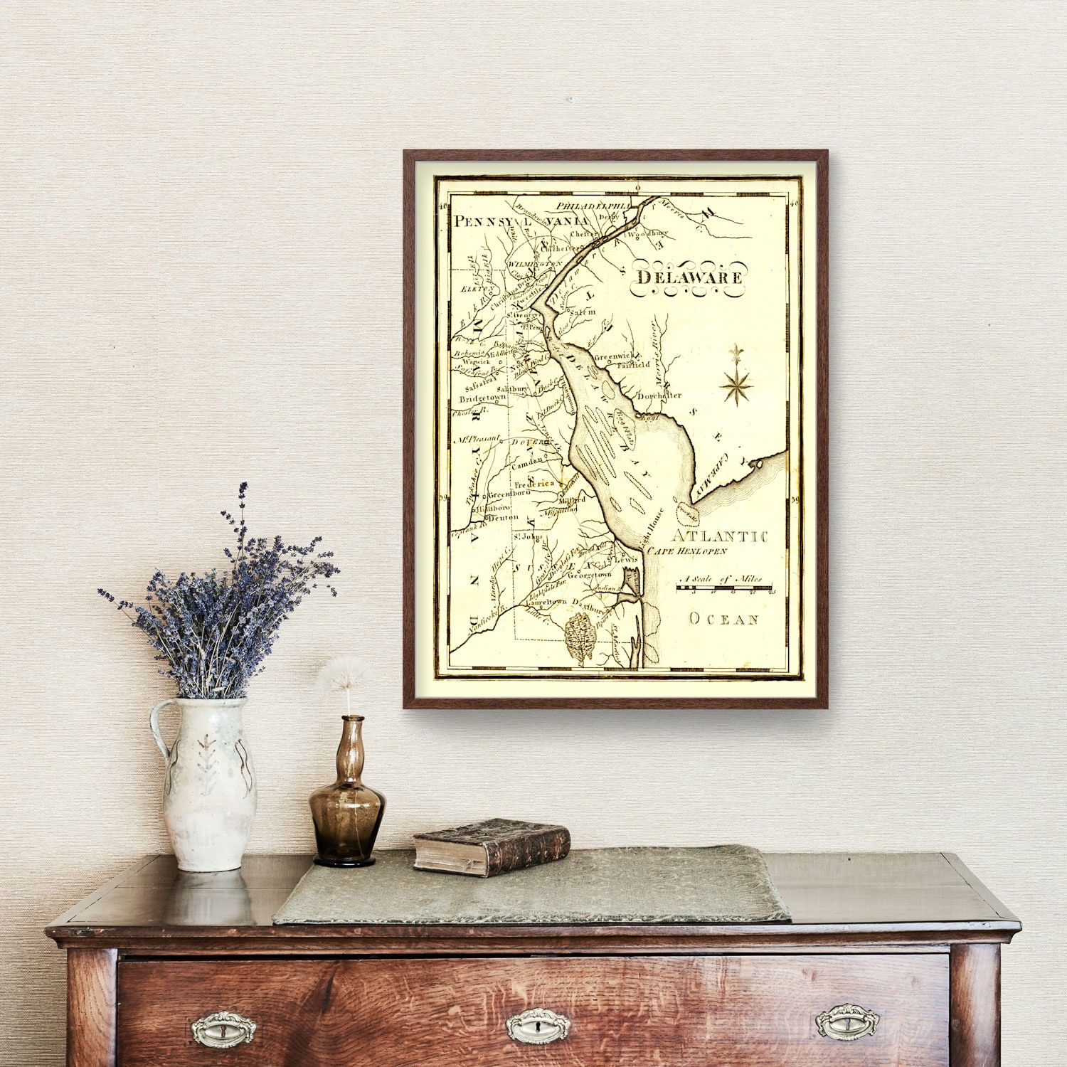 Vintage Map of Delaware 1795