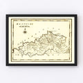 Vintage Map of Kentucky 1795
