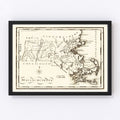 Vintage Map of Massachusetts 1795
