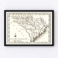Vintage Map of South Carolina 1795