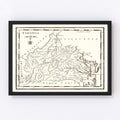 Vintage Map of Virginia 1795