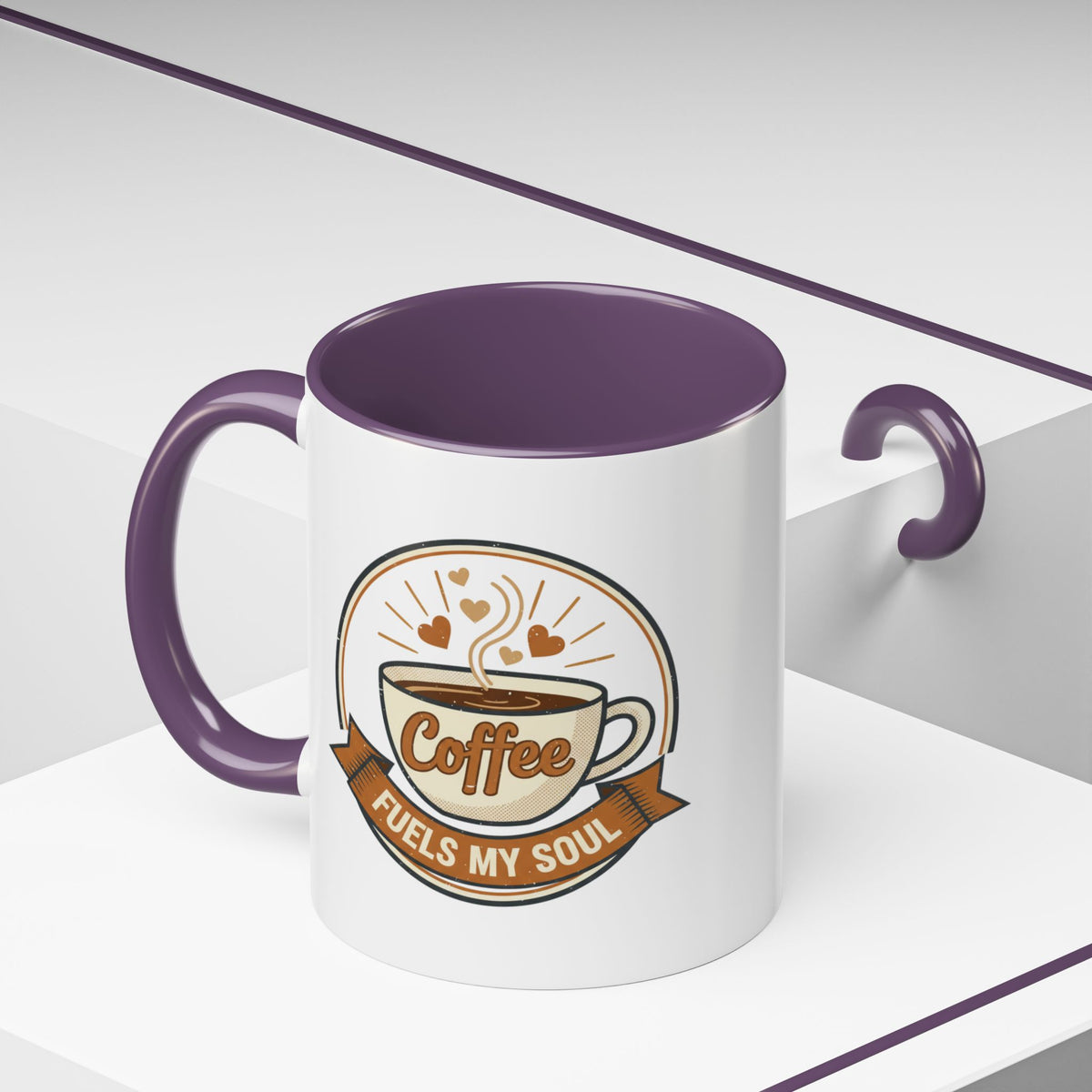 Coffee Mug - "Coffee Fuels My Soul" Accent Ceramic Mug (11/15oz)