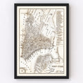 Vintage Map of New York City, New York 1837