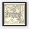 Vintage Map of New York 1840