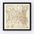 Vintage Map of Philadelphia, Pennsylvania 1844