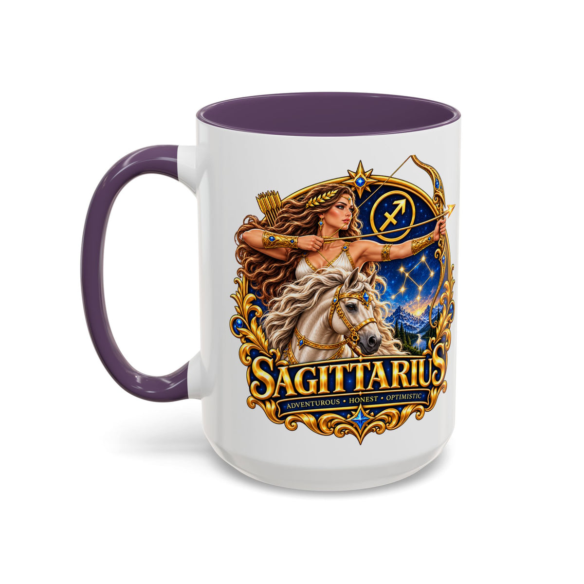 Sagittarius Accent Coffee Mug — Zodiac Archer Design (11/15oz)