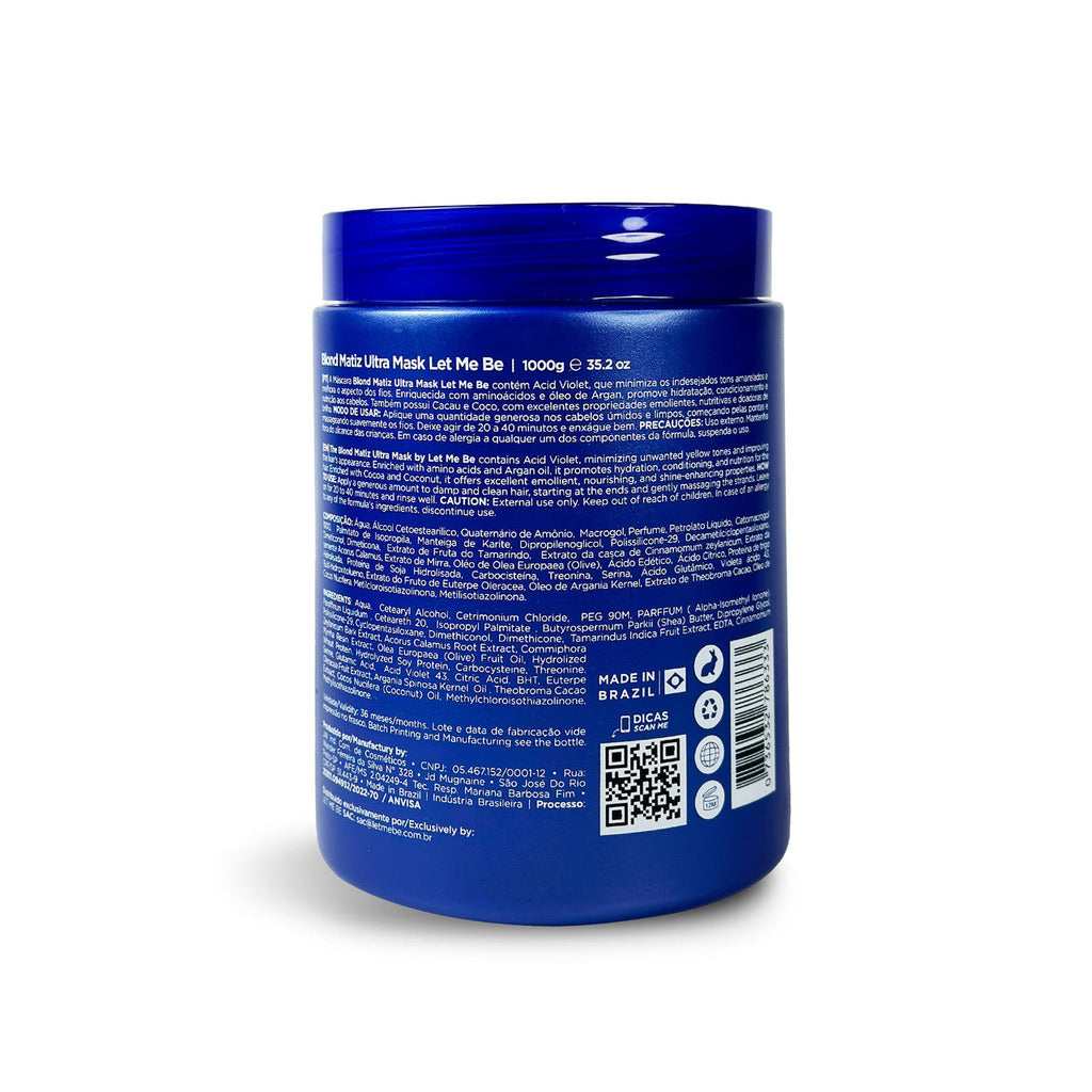 Let Me Be Platinum Blond Toning Hair Mask Repair, Smooth, Anti-Yellow