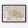 Vintage Map of Baltimore, Maryland 1846