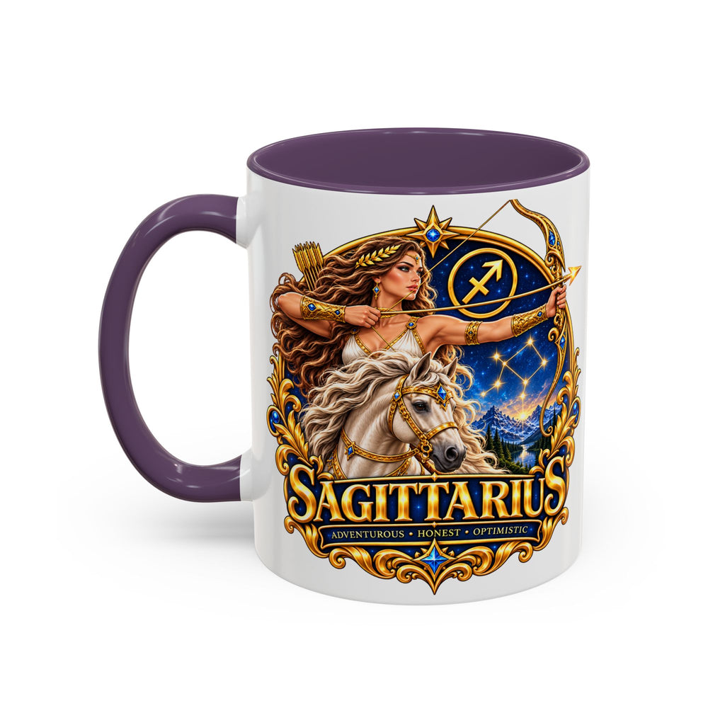 Sagittarius Accent Coffee Mug — Zodiac Archer Design (11/15oz)