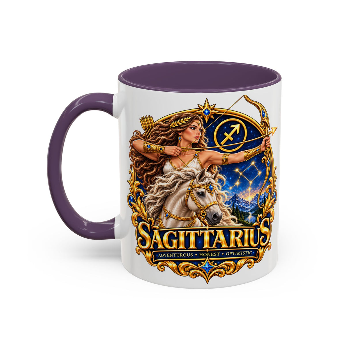 Sagittarius Accent Coffee Mug — Zodiac Archer Design (11/15oz)