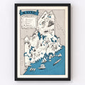 Vintage Map of Maine 1931