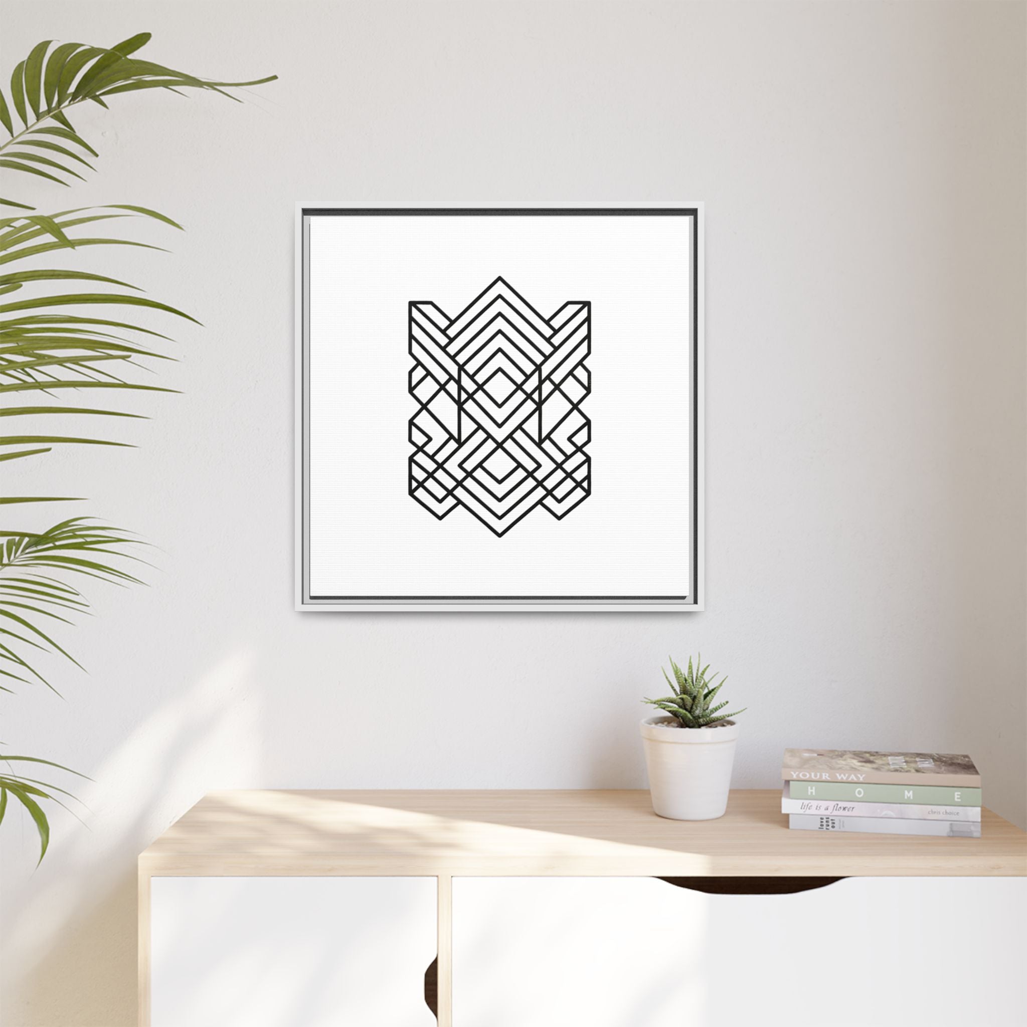Framed Geometric Art Canvas