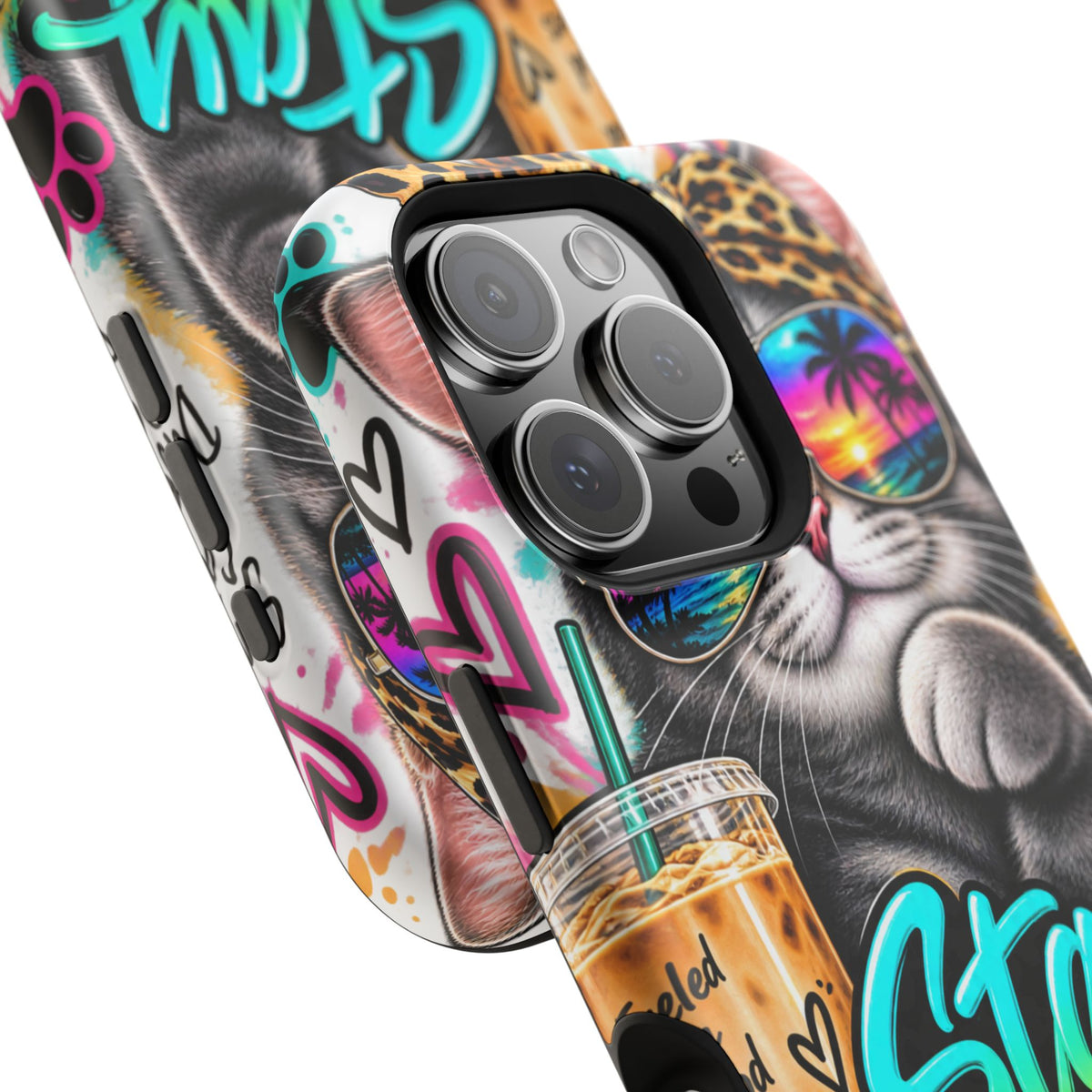 Phone Case — "Stay Pawsitive" Cat Impact-Resistant Case