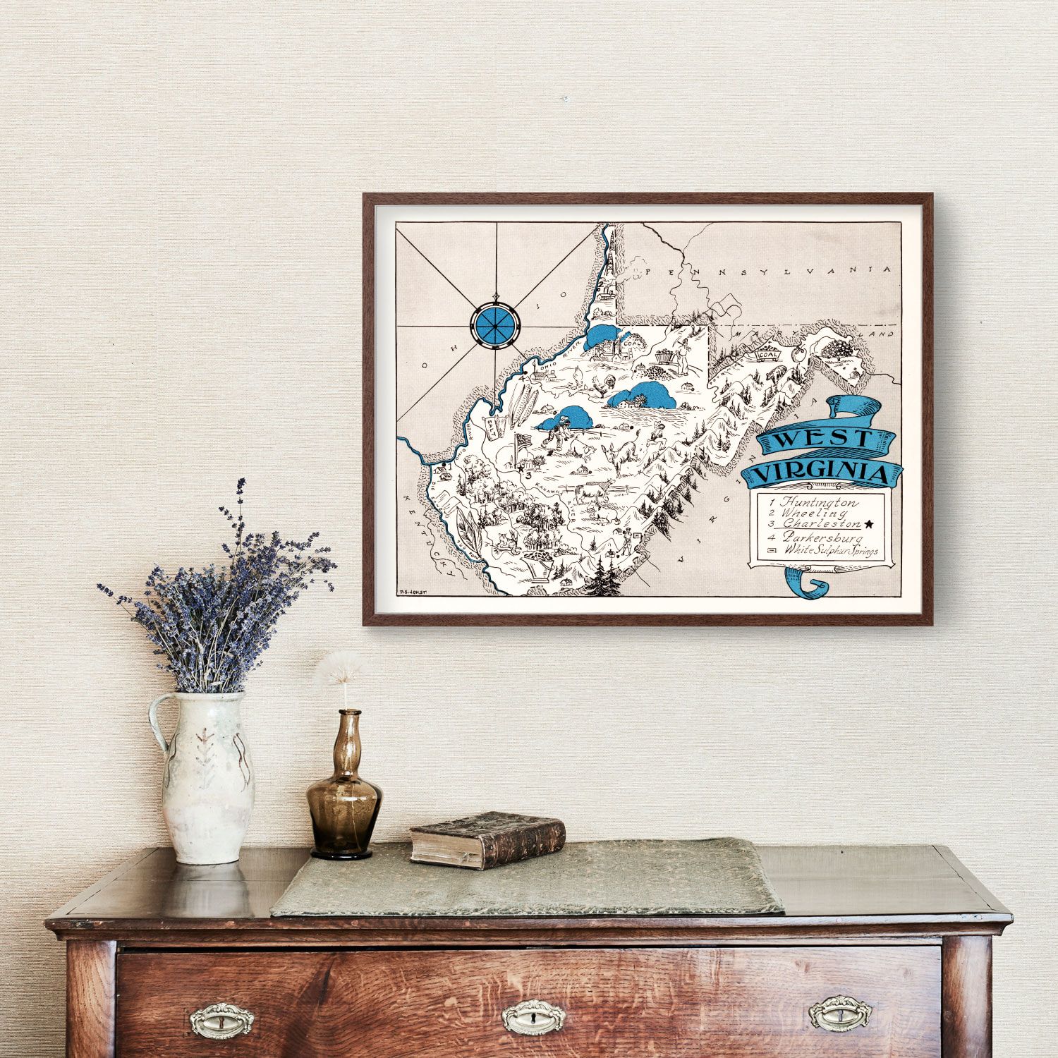 Vintage Map of West Virginia 1931