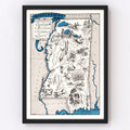Vintage Map of Mississippi 1931
